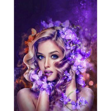 Beautiful Purple Girl 5D DIY Paint By Diamond Kit