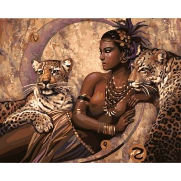 Woman & Tigers 5D DIY Paint By Diamond Kit