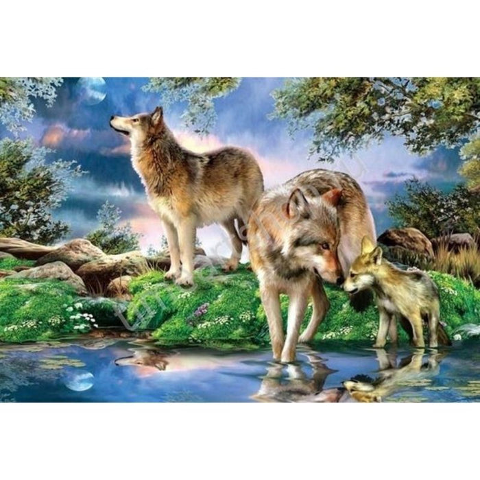 Wolf In Forest 5D DIY Paint By Diamond Kit