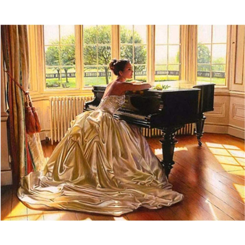 Beauty and the Piano 5D DIY Paint By Diamond Kit