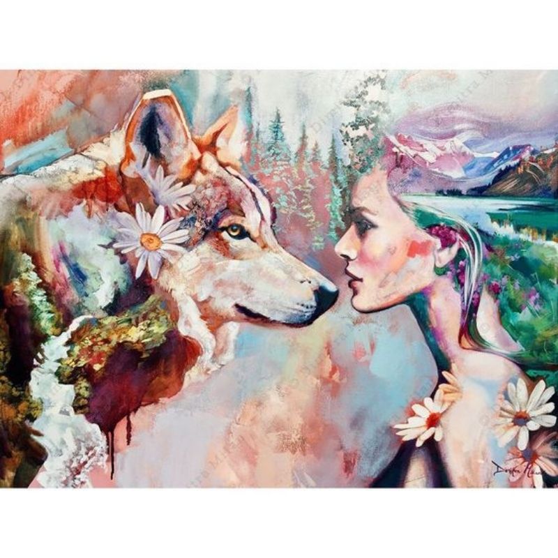 Wolf Girl Scenic 5D DIY Paint By Diamond Kit – Original Paint By Diamond