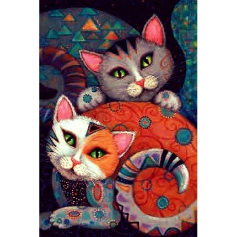 Abstract Cats 5D DIY Paint By Diamond Kit