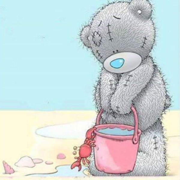 Bear On The Beach 5D DIY Paint By Diamond Kit