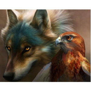 Wolf & Hawk 5D DIY Paint By Diamond Kit