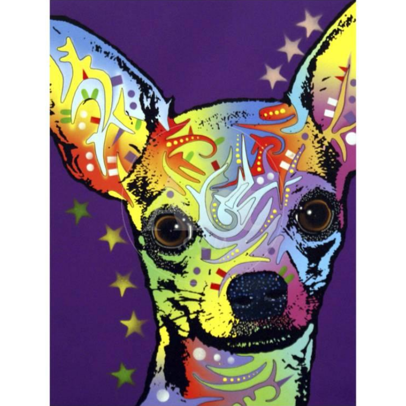Beautiful Colorful Dog 5D DIY Paint By Diamond Kit
