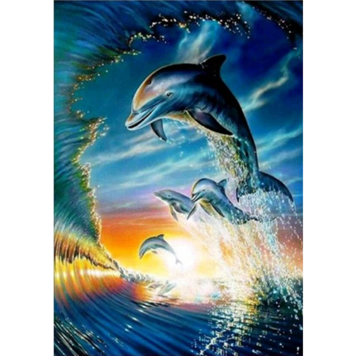 Beautiful Dolphin 5D DIY Paint By Diamond Kit