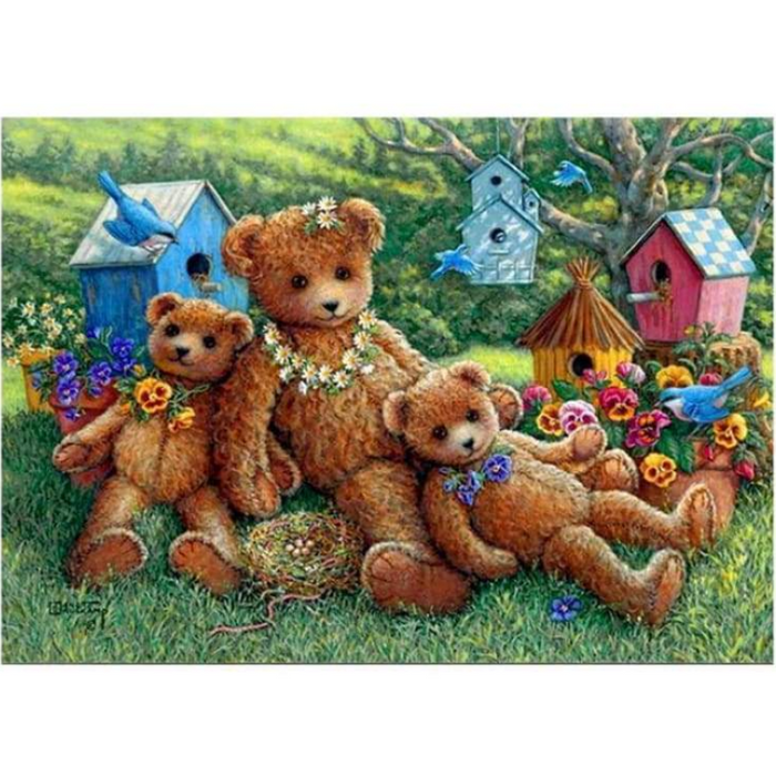 Bear & Bird 5D DIY Paint By Diamond Kit