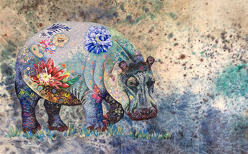 Colored Hippo 5D DIY Diamond Painting