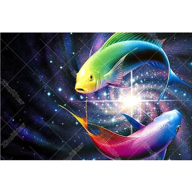 Color Fish 5D DIY Paint By Diamond Kit