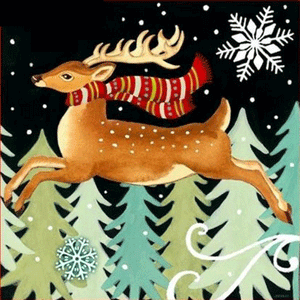 Christmas Elk 5D DIY Paint By Diamond Kit