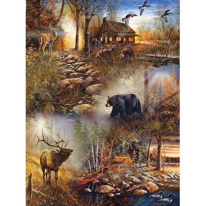 Elk And Bear 5D DIY Paint By Diamond Kit - Paint by Diamond