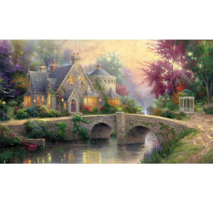 Beautiful House Of Castle 5D DIY Paint By Diamond Kit