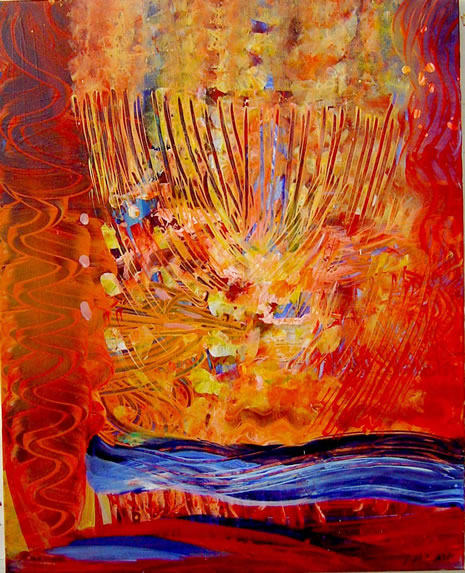 Orange Menorah by Yoram Raanan