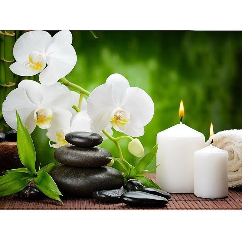 Orchid Candles Stones 5D DIY Diamond Painting - Paint by Diamond