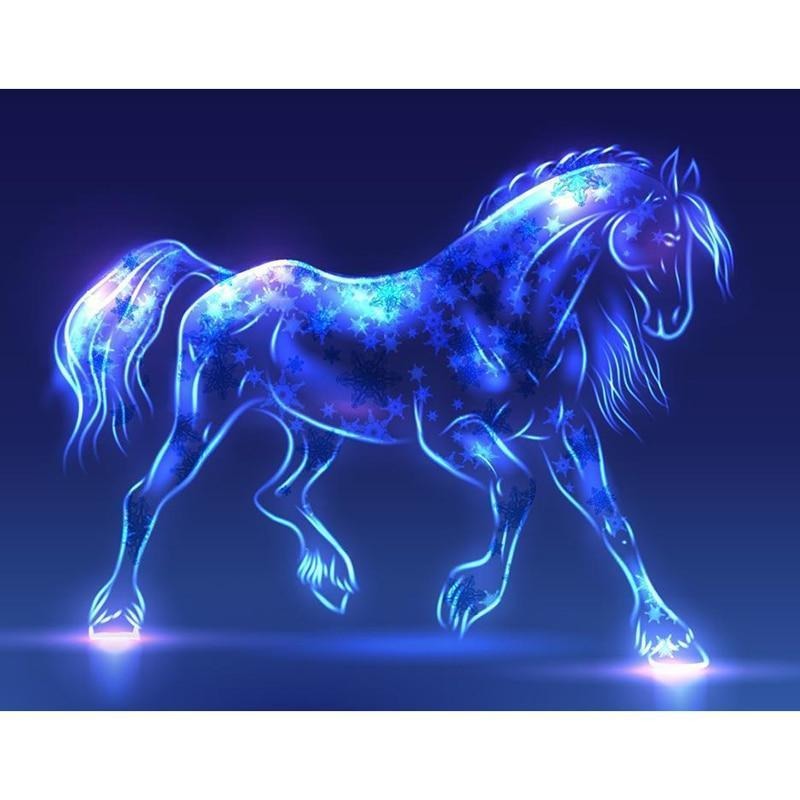 Fluorescent Horse 5D DIY Paint By Diamond Kit - Paint by Diamond