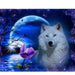 Night Snowy Wolf 5D DIY Paint By Diamond Kit - Paint by Diamond