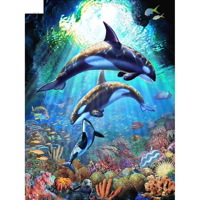 Underwater World Dolphin Dance 5D DIY Paint By Diamond Kit