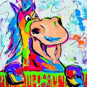 Colorful Horse Tongue Out 5D DIY Paint By Diamond Kit - Paint by Diamond