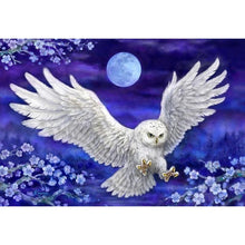 White Owl In Purple Sky 5D DIY Paint By Diamond Kit - Paint by Diamond