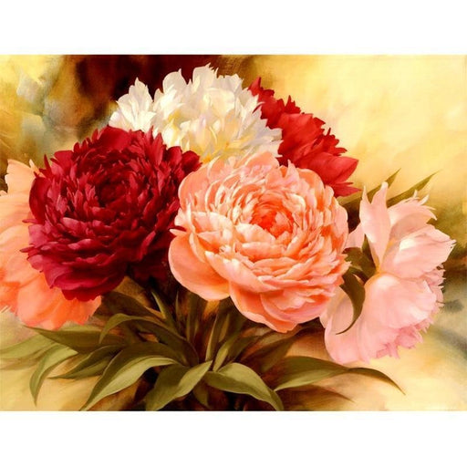 Peony flowers 5D DIY Paint By Diamond Kit - Paint by Diamond