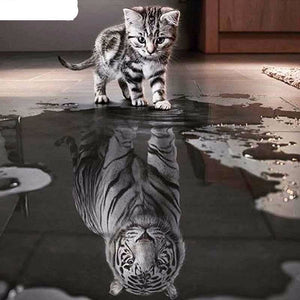 Reflection Kitty Tiger 5D DIY Paint By Diamond Kit - Paint by Diamond