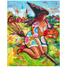 Woman On A Broom With Pumpkin 5D DIY Paint By Diamond Kit - Paint by Diamond