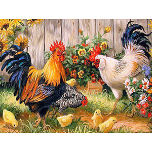 Diamond painting cross stitch embroidery Diy Diamond Hens in garden square drill Diamond Mosaic pasted Crafts zx - Paint by Diamond