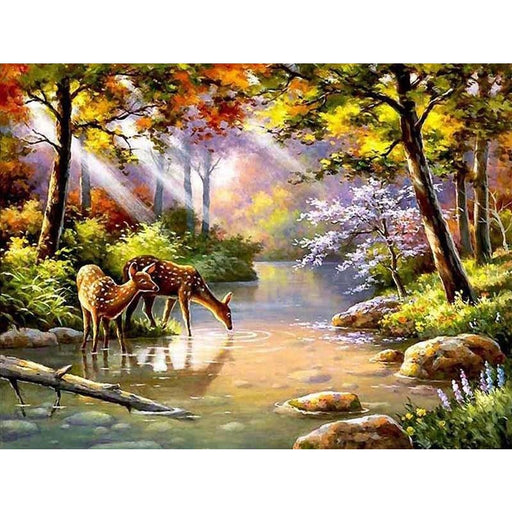 Landscape Deer 5D DIY Paint By Diamond Kit - Paint by Diamond