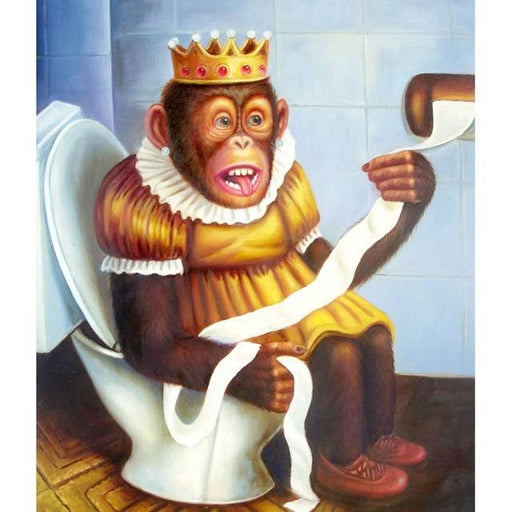 Monkey Toilet 5D DIY Paint By Diamond Kit - Paint by Diamond