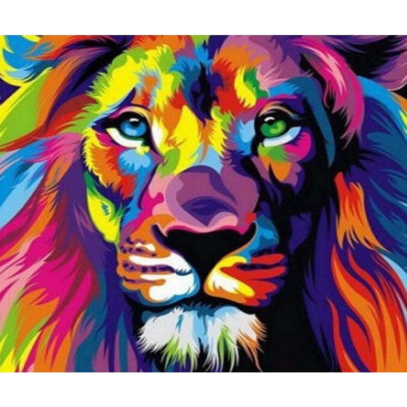 Colorful Lion 5D DIY Paint By Diamond Kit