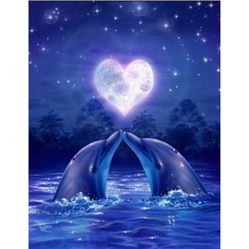 Love Dolphins 5D DIY Paint By Diamond Kit - Paint by Diamond