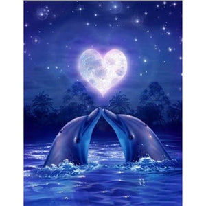 Love Dolphins 5D DIY Paint By Diamond Kit - Paint by Diamond