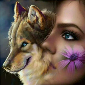Wolf Woman 5D DIY Paint By Diamond Kit