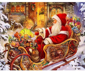 Santa Claus With Gifts 5D DIY Paint By Diamond Kit