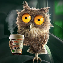 Owl Drinking Coffee 5D DIY Paint By Diamond Kit - Paint by Diamond