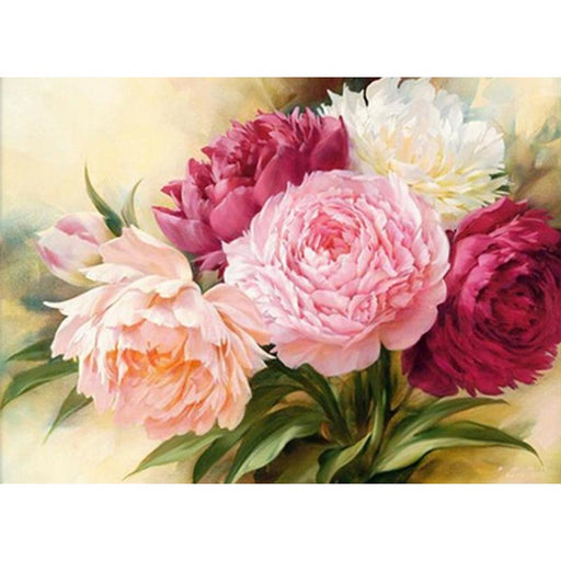 Peony Multicolour Flowers 5D DIY Paint By Diamond Kit - Paint by Diamond