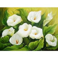 Beautiful White Flowers 5D DIY Paint By Diamond Kit - Paint by Diamond