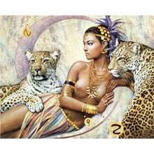 Beautiful Girl And The Leopard 5D DIY Paint By Diamond Kit - Paint by Diamond