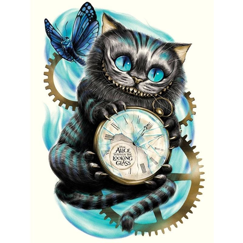 Cartoon Cat Clock 5D DIY Paint By Diamond Kit - Paint by Diamond