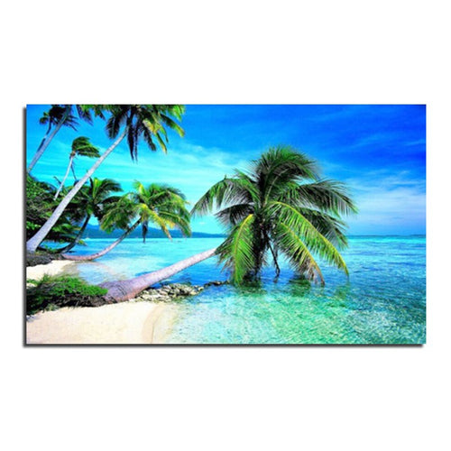 Sea Coconut Trees 30*50cm 5D DIY Paint By Diamond Kit