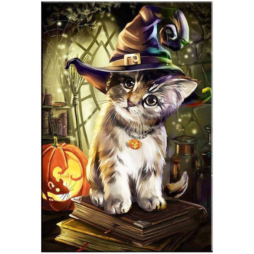 Halloween Scarycat 5D DIY Paint By Diamond Kit - Paint by Diamond