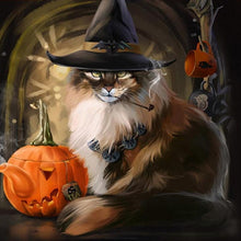 Halloween Cat 5D DIY Paint By Diamond Kit