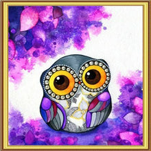 Purple White Owl 5D DIY Paint By Diamond Kit - Paint by Diamond