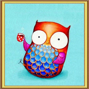 Happy Owl 5D DIY Paint By Diamond Kit - Paint by Diamond