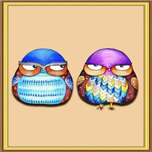 Pesky Owls 5D DIY Paint By Diamond Kit