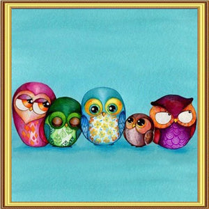 5 Owls 5D DIY Paint By Diamond Kit - Paint by Diamond