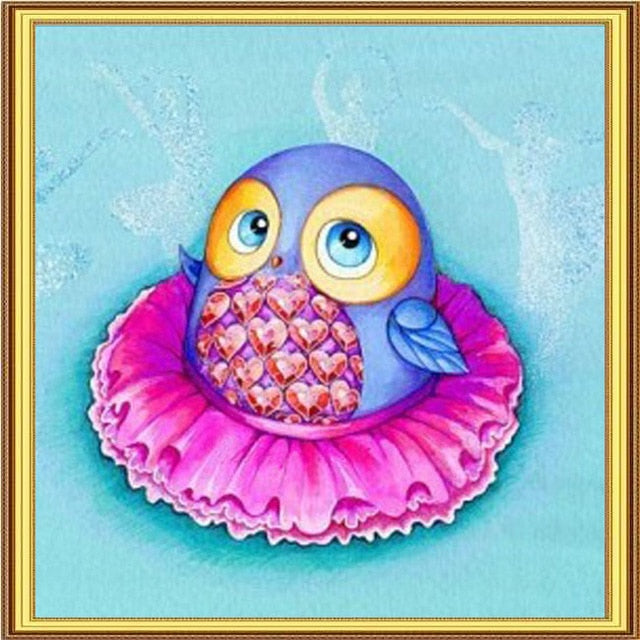 Cartoon Owl  5D DIY Paint By Diamond Kit