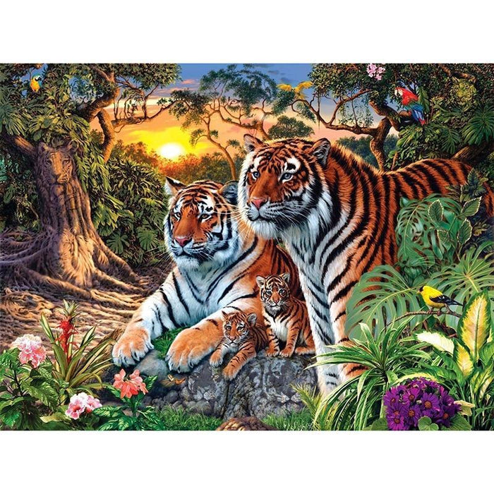 Tiger family 5D DIY Paint By Diamond Kit - Paint by Diamond