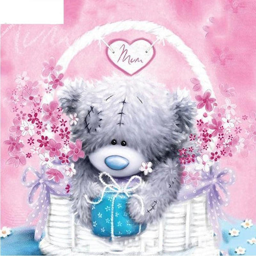 Pink Bear 5D DIY Paint By Diamond Kit