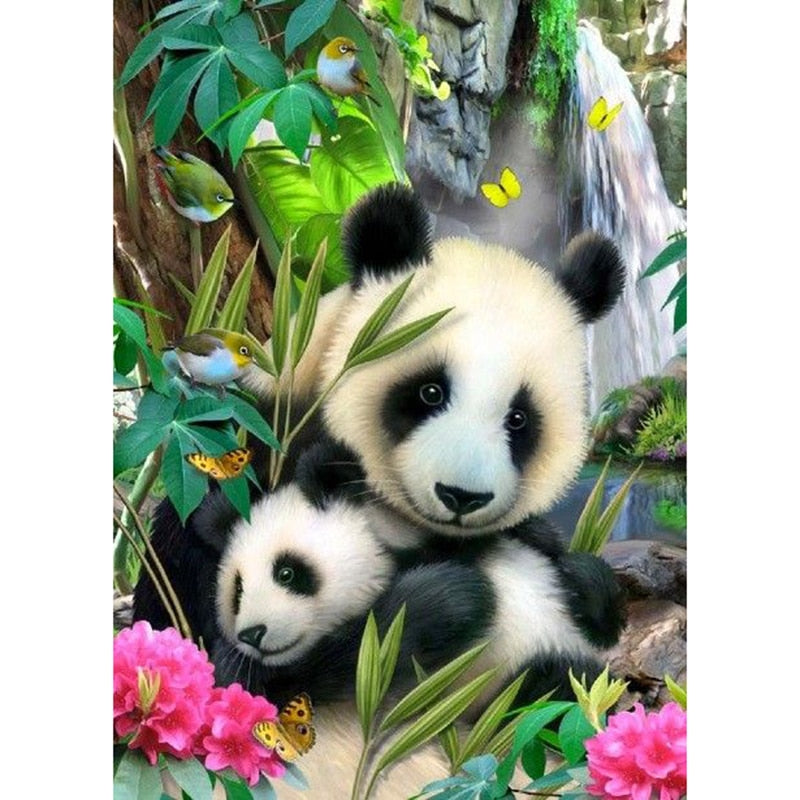 Panda Mother & Son 5D DIY Paint By Diamond Kit - Paint by Diamond